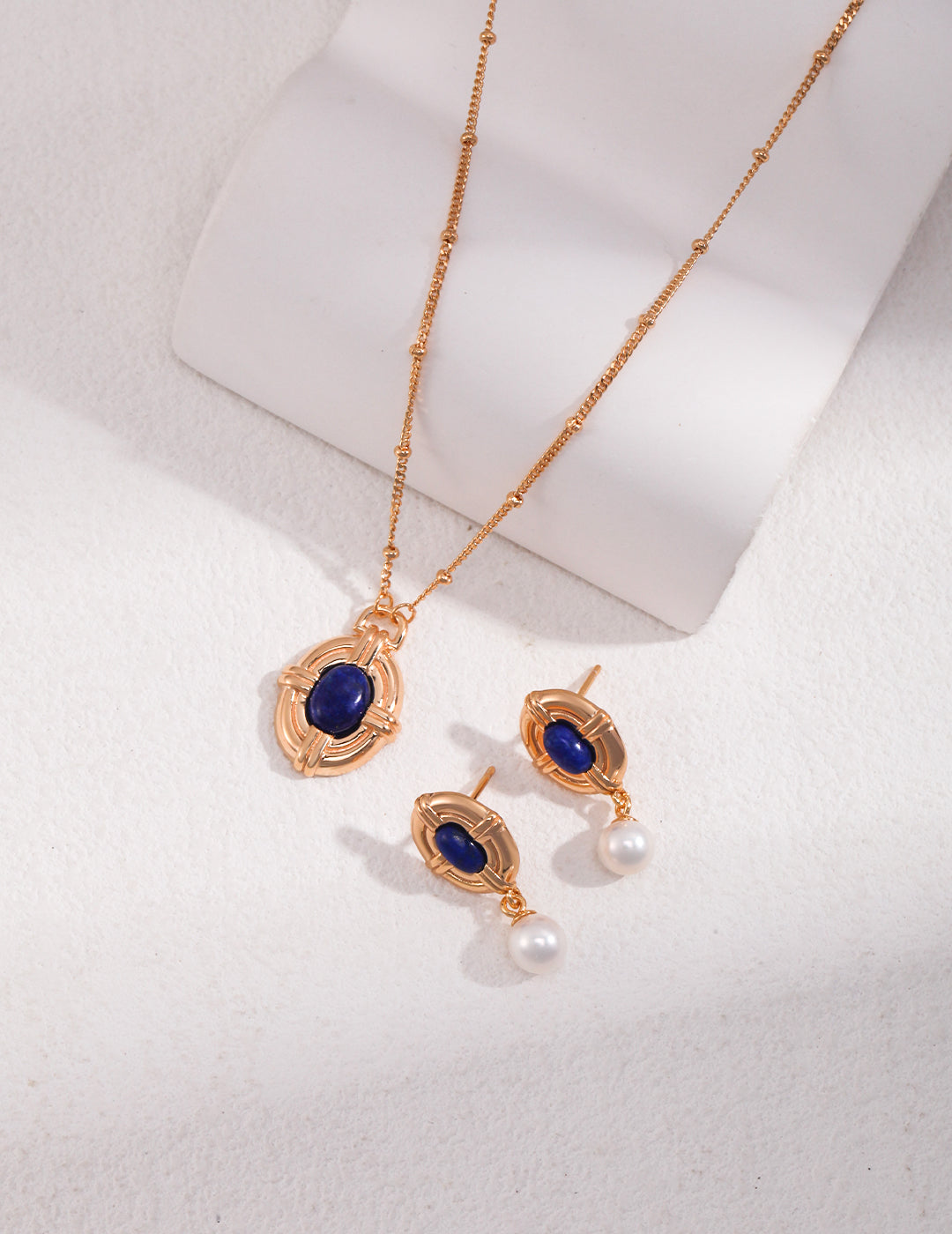 S925 Sterling Silver Vintage Lapis Lazuli Pendant Necklace