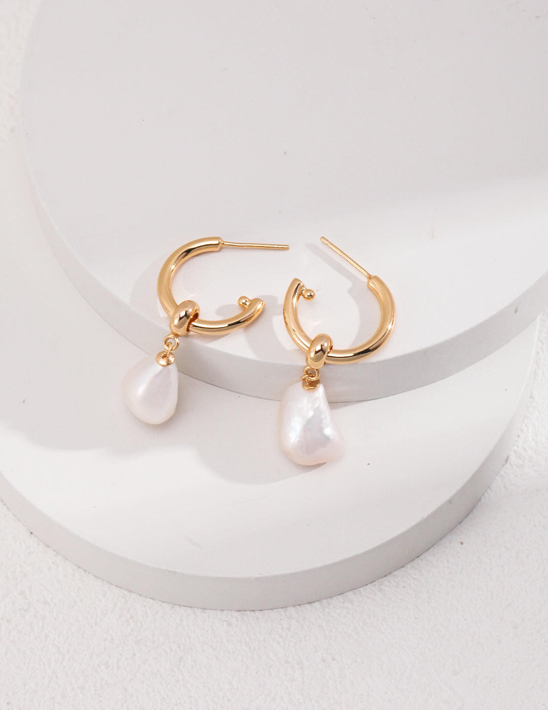 Organic Drop Pearl Earrings