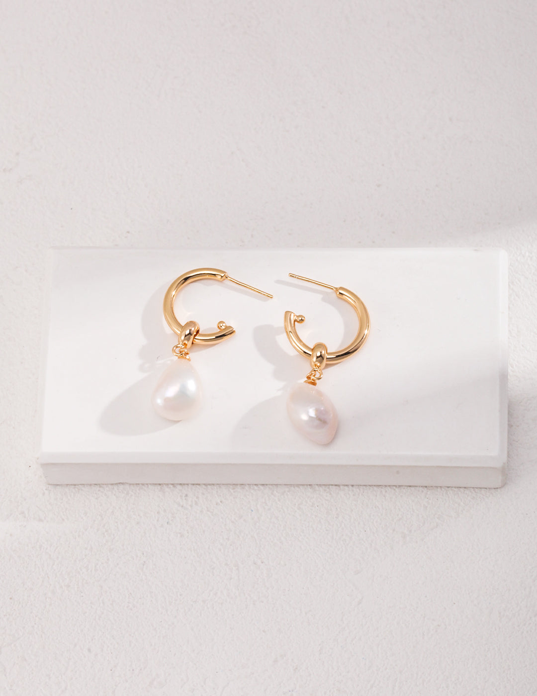 Organic Drop Pearl Earrings